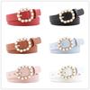 Fashion Pearl Decorative Belt Ladies Belt Round Pin Buckle Pearl Belts Simple Retro Waistband Fashion Jeans Dress Waistbelts