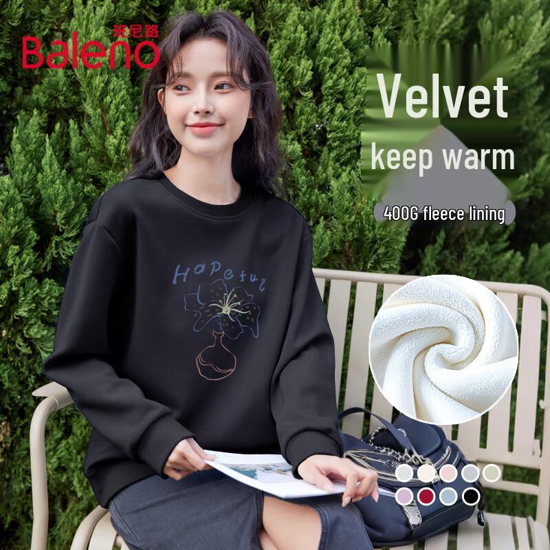 Baleno Women's Fleece Lined Crew Neck Sweatshirt