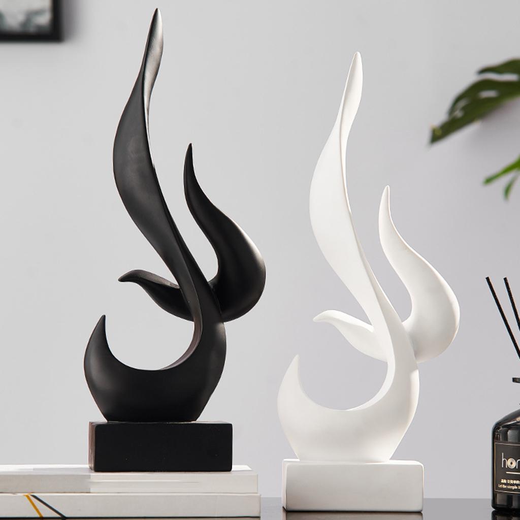 Modern Abstract Statues Sculpture Living Room Flame Shape Figurines Desk Decorations, Bookshelf