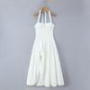 2025 European Autumn Women's Waist-Cinching Halter Neck Slimming Princess Dress