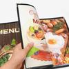 Foldable PVC Transparent Menu Cover Metal Corners Menus Price Display Book  Bar Cafe