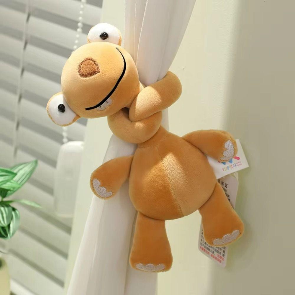 Cute Style Long Neck Giraffe Plush Keychain White Color Mouse Plush Pendant Bag Charm Decor
