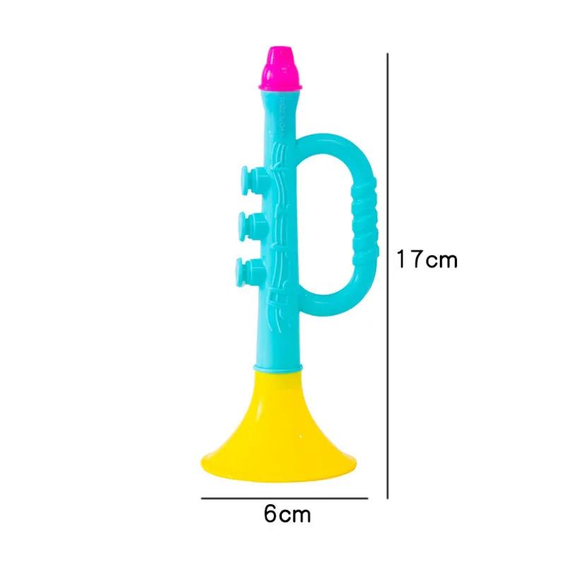 Infant Music Playthings Kids Early Montessori Style Learning Toy Colorful Musical Instruments Games ideal for Children Trumpet Random Colour