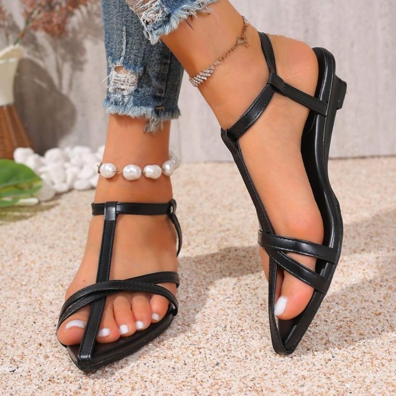Fashion Women Pointed Toe Flats Sandals Slingback Shoes Summer 2025 Dress Slippers Beach Casual Shoes