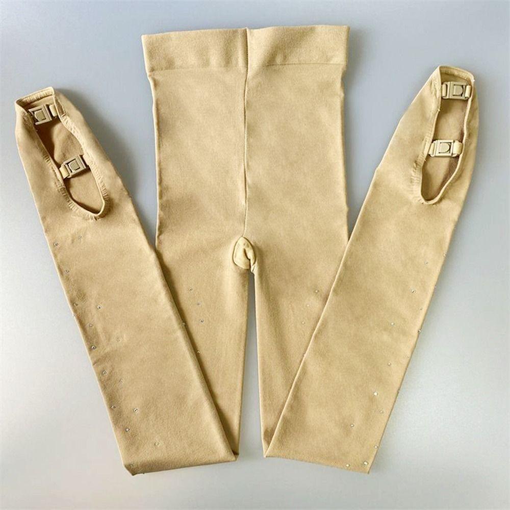 Rhinestone Ice Skating Pants With Shoes Cover Skating Socks Fitness Legging