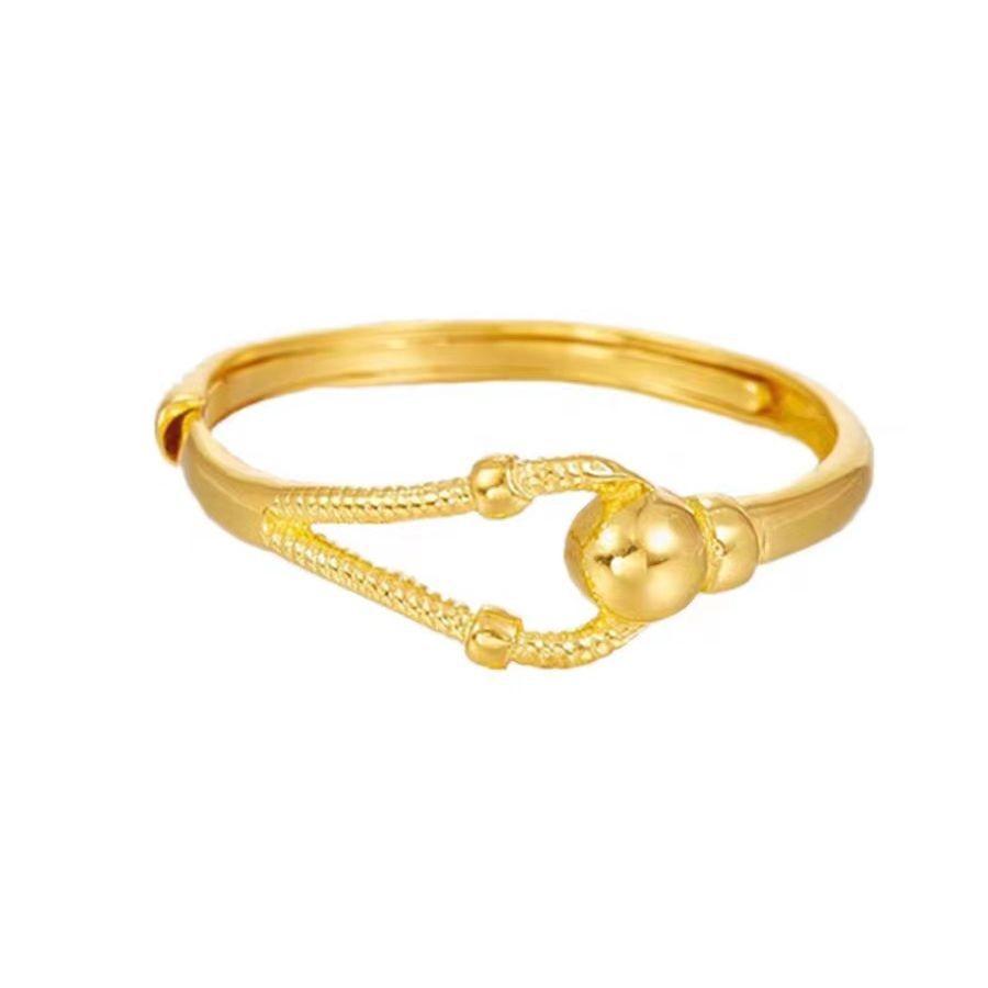 Gold Copper Fashionable Plated Open Adjustable Rings For Women Elegant Design