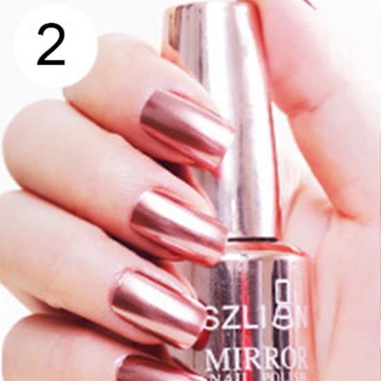 18ml Lasting Solid Color Metallic Mirror Effect Nail Art Polish Varnish Decor