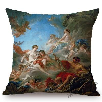French Royal Painting Francois Boucher Ancient Greek Myth Venus Cupid Angels Floral Retro Decor Throw Pillow Case Cushion Cover