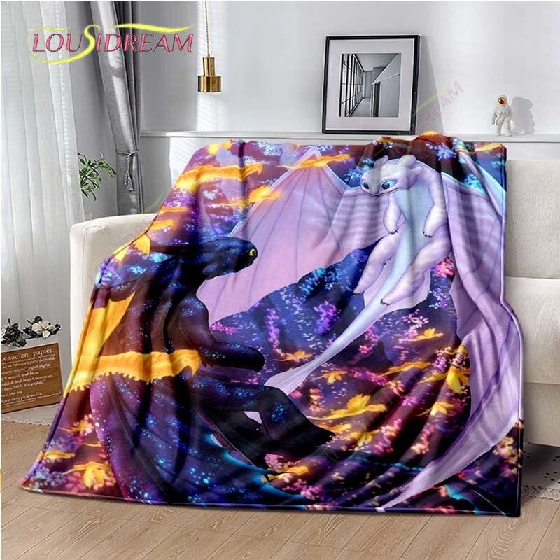 Κινούμενο Σχέδιο Πώς να Εκπαιδεύσεις τον Δράκο σου Χαριτωμένη Κουβέρτα Ελαφρύ Κλινοσκεπάσματα Εξαιρετικά Μαλακή Ζεστή Κουβέρτα Φλις για Κρεβάτι Σαλόνι Καναπέ