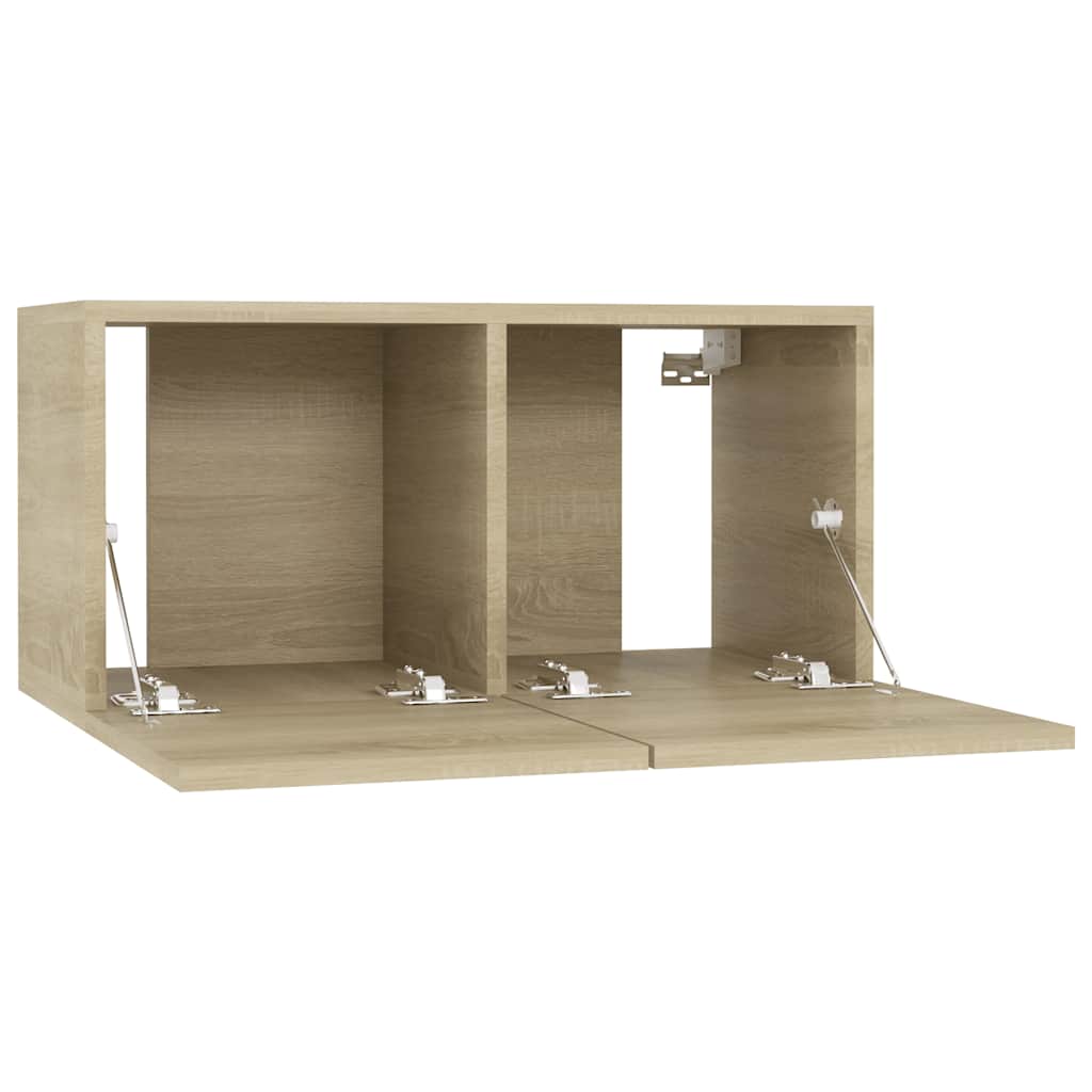 Vidaxl Szafki Wiszące Pod Tv 3 Szt., Dąb Sonoma, 60X30X30 Cm