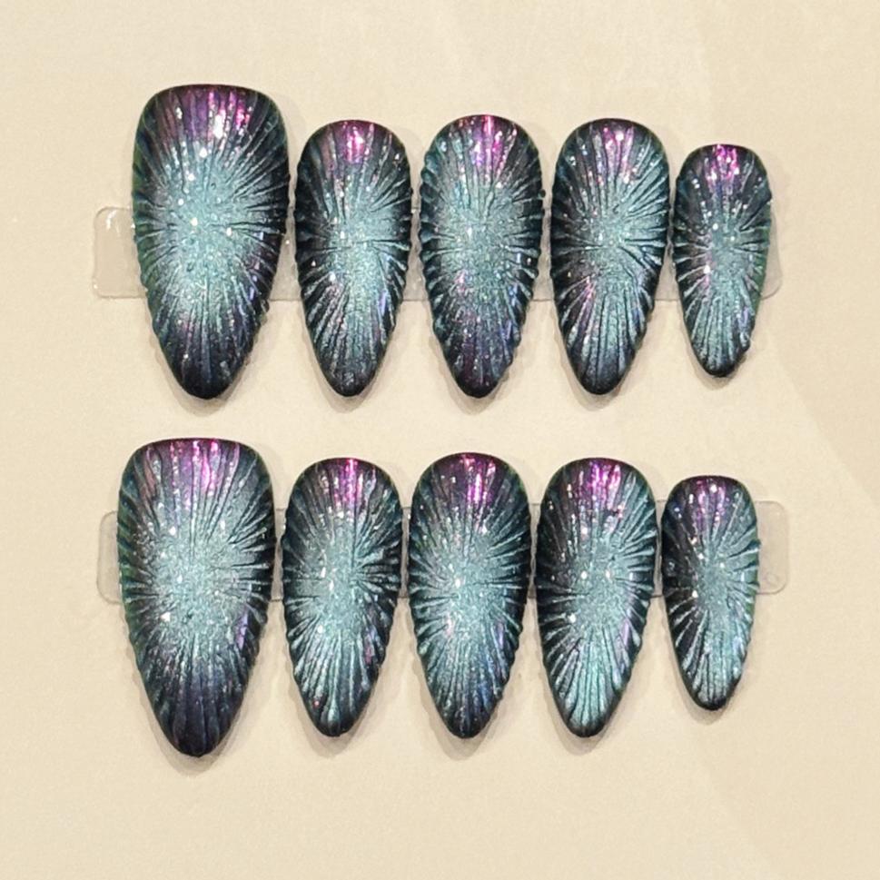 10pcs Hand Painted Gel Press Nails Beautiful Luxury Customized Design Handmade Press On Nails