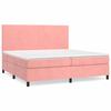 3142928 vidaXL Divan Bed with Mattress Pink 200x200 Cm Velvet