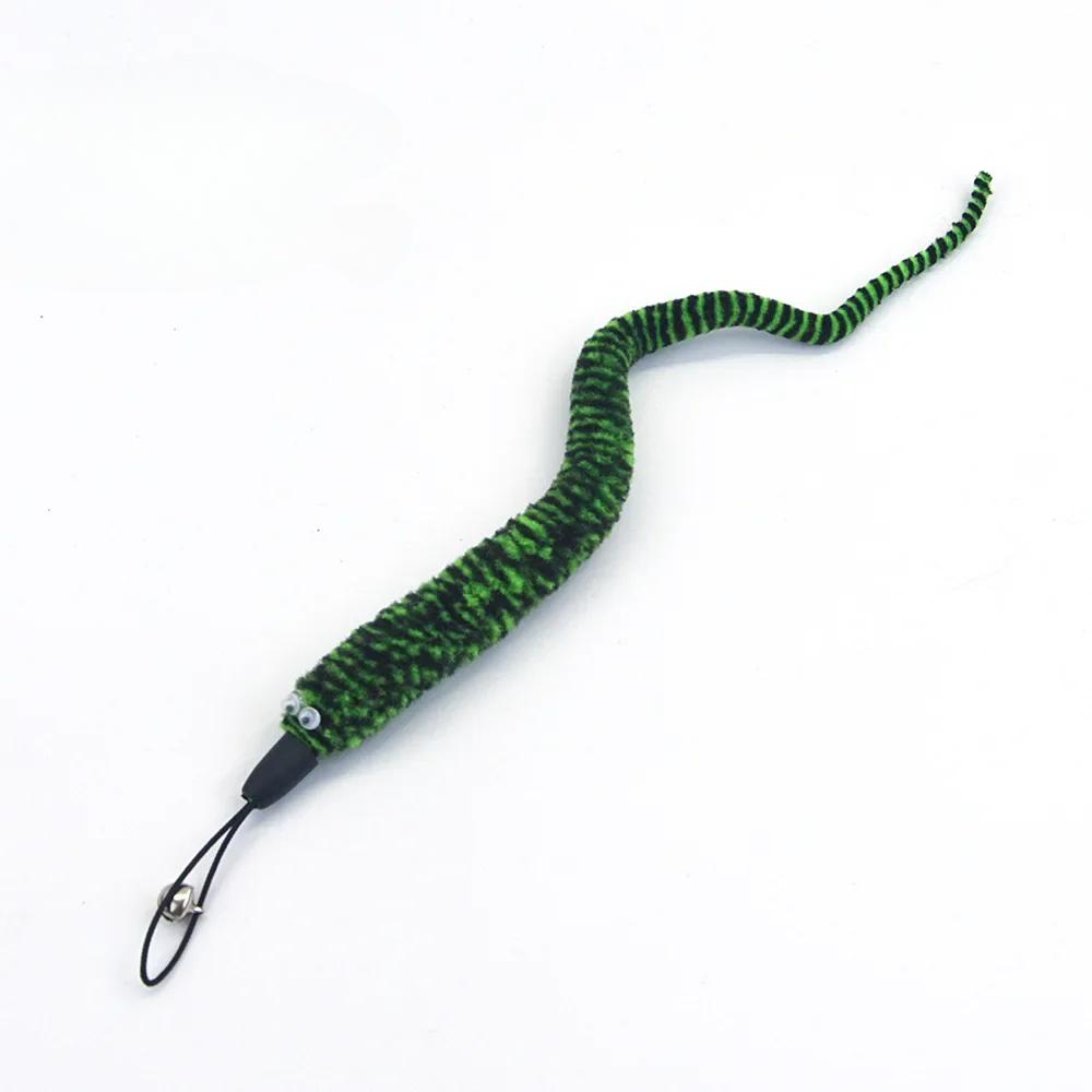 Kätzchen spielt Haustierzubehör Wurm an einer Schnur Katzenspielzeug Interaktiver Lustiger Katzenstab Spielzeug Flauschige Feder mit Glöckchen Katzenstab Spielzeug