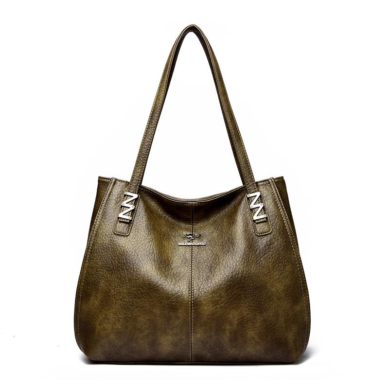 

Tote Bag Ladies New Autumn/winter High-grade Niche Design Large Capacity Retro Commuter Handbag Women Shoulder Bags 40 × 14× 31 cm зелений