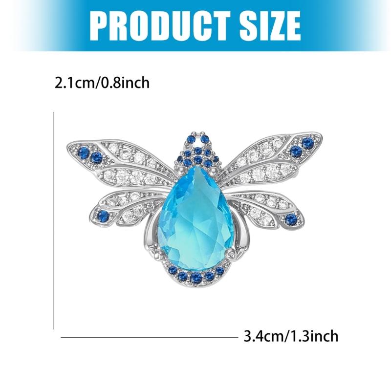 Sparkling Crystal Bees Pin Fashion Jewelry For Shirt Jacket Dress Decoration Playful Design Rhinestones Pin Accessory