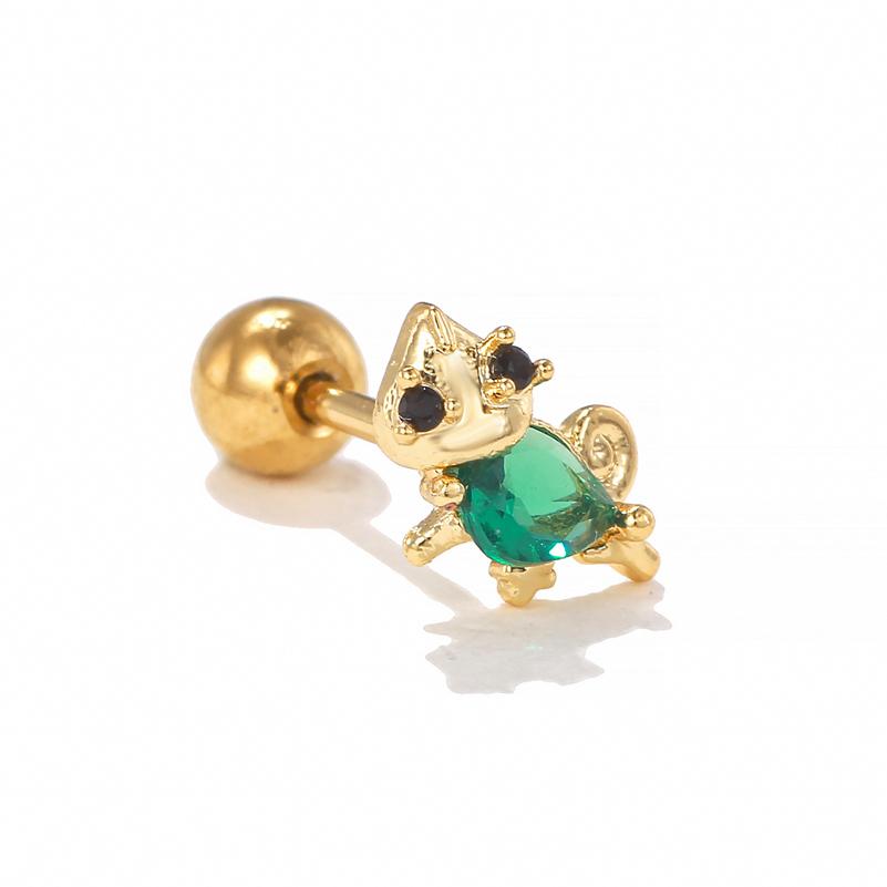 One Piece Zirconia Flowers Princess Geometry Piercing Screw Stud Earrings for Women Girls Fashion Jewelry In Summer