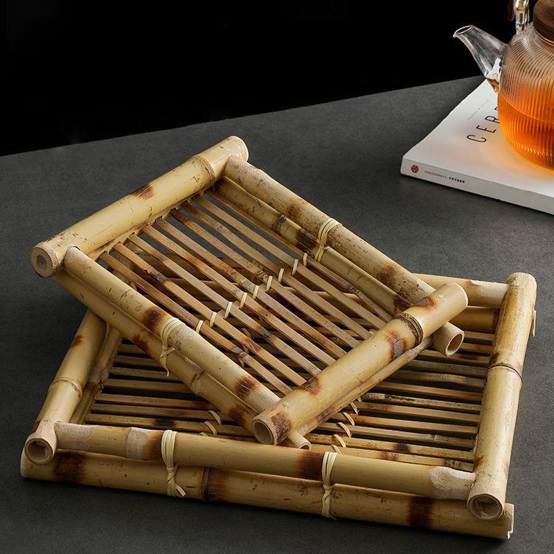 Thai Restaurant Supplies Bamboo Woven Trays Japanese Cuisine Sets Service Plates Creative Snacks Fried Food Dessert Plates