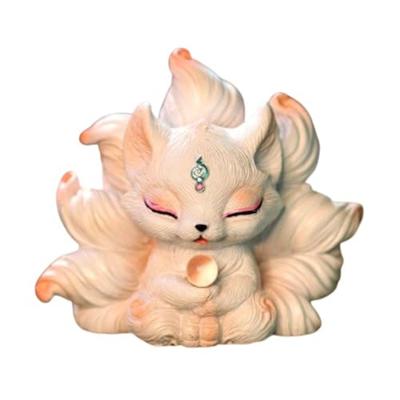 MAXYA Nine-Tailed Fox Figurine, Crystal and Resin, Tamamo-no-Mae, Princess of the Nine-Tailed Fox, Waterproof, Auspicious Item, Perfect for Entryway/B