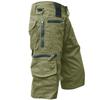 Herren-Shorts, locker sitzende, gerade Röhre, Sommermode, lässig, mehrere Taschen, Arbeitshose aus reiner Baumwolle