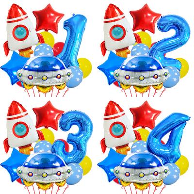 אסטרונאוט אסטרונאוט קישוט למסיבת יום הולדת בנושא טיל בלון בלון ממברנה אלומיניום סידור שנתי