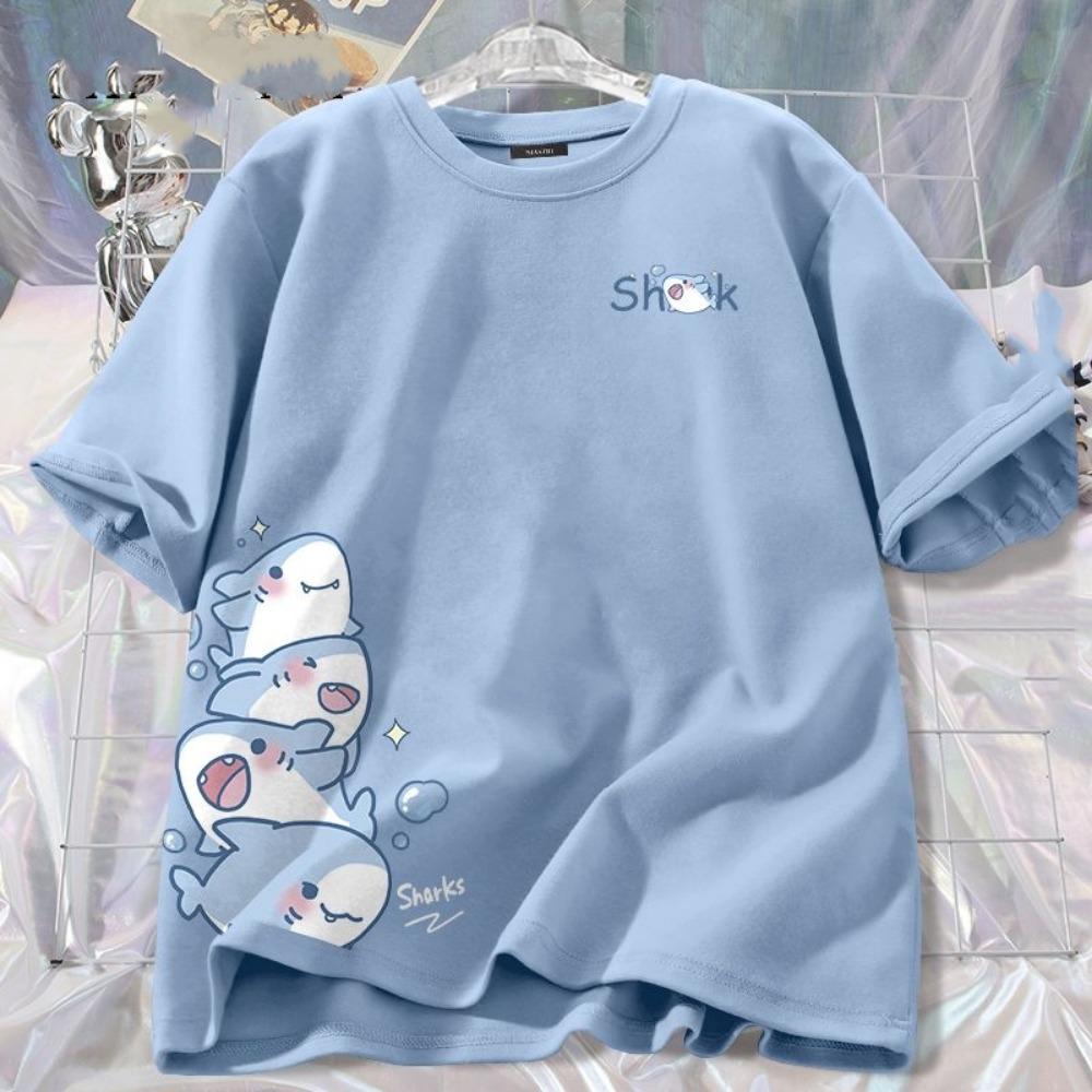 

Kids Summer T-Shirt Tops Q Cute Shark Print Boys Girls Street Hip Hop T-Shirt Soft Home Tee Kids Short Sleeve Tops 100