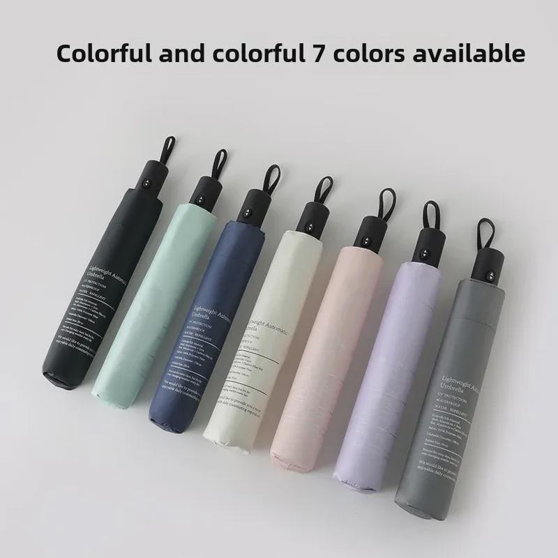 108cm Ultra-Light Automatic Umbrella - Dual-Purpose, Black Glue, Anti-UV, UPF50+, for Sun and Rain, Compact Design.