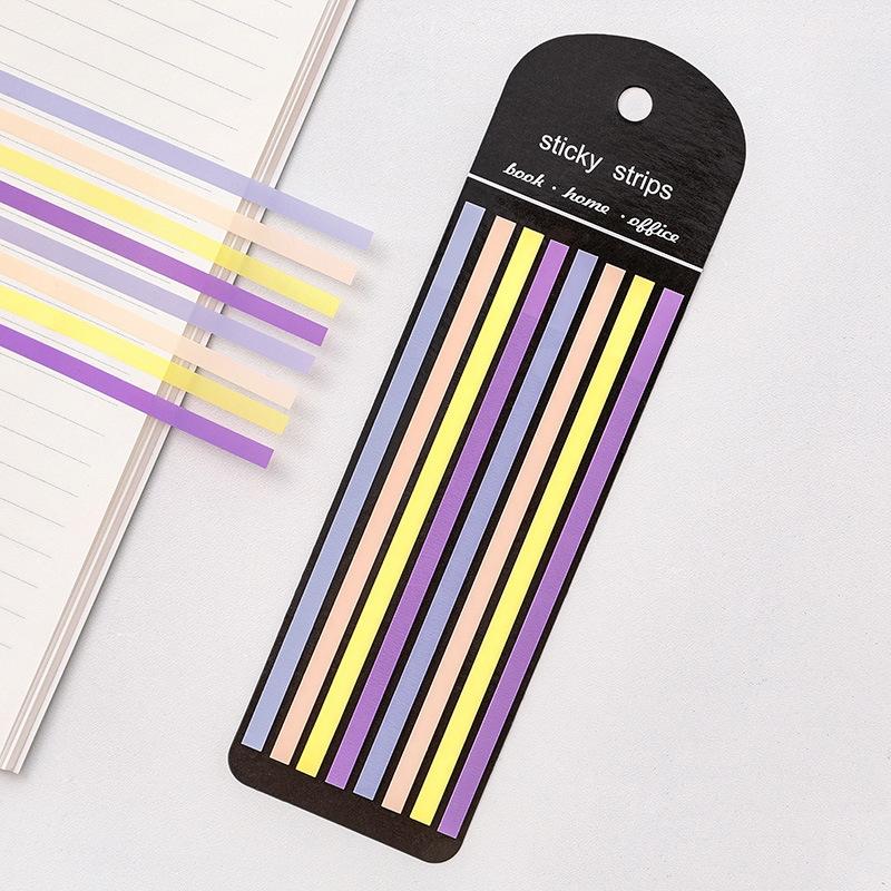 1pcs Fluorescent Sticky Strips 160 Sheets PET Transparent Memo Pad Index Stickers for Book Home Office
