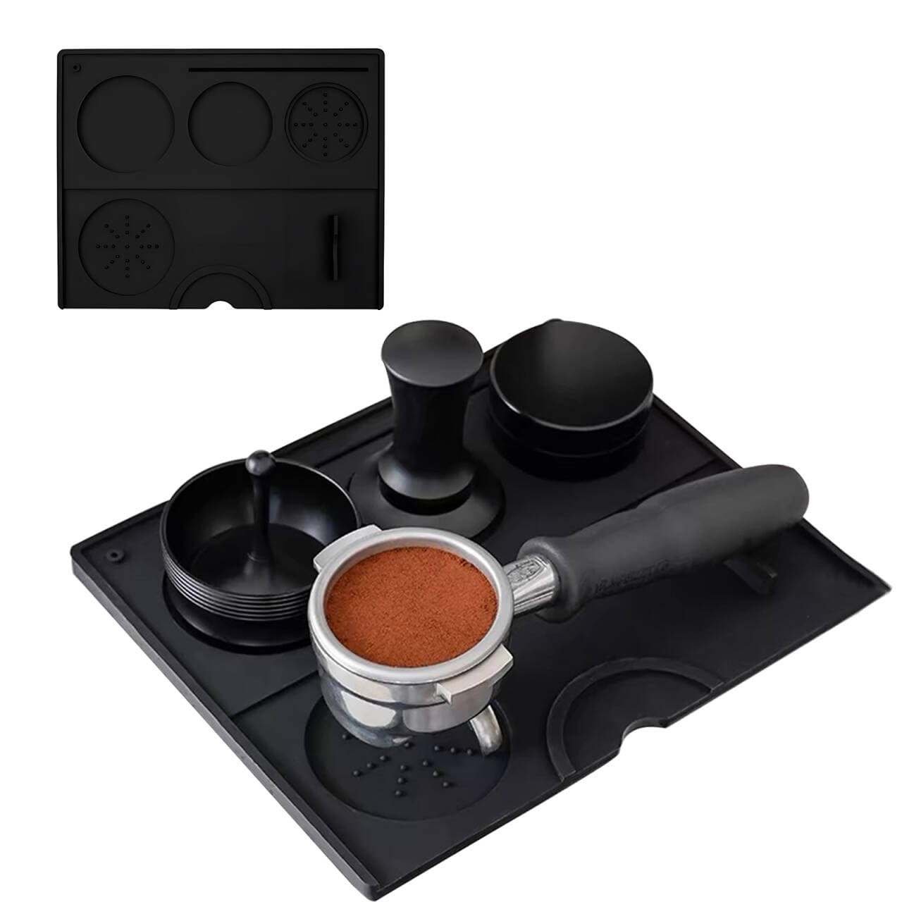 

Liroyal Tamper Mat, Espresso Tamping Mat, Silicone, Heat-Resistant, Extra Thick, Non-Slip, Washable, Protects Tables and Holders, Espresso