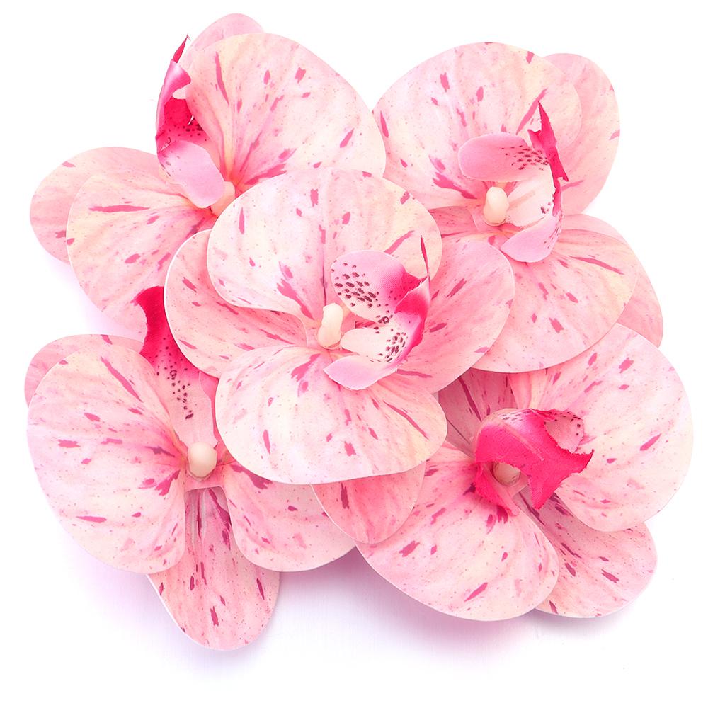 5/10Pcs Artificial Phalaenopsis 3D Small Butterfly Orchid Fake Flower Home Drapery Wall Wedding Decoration Festival Diy Wreath