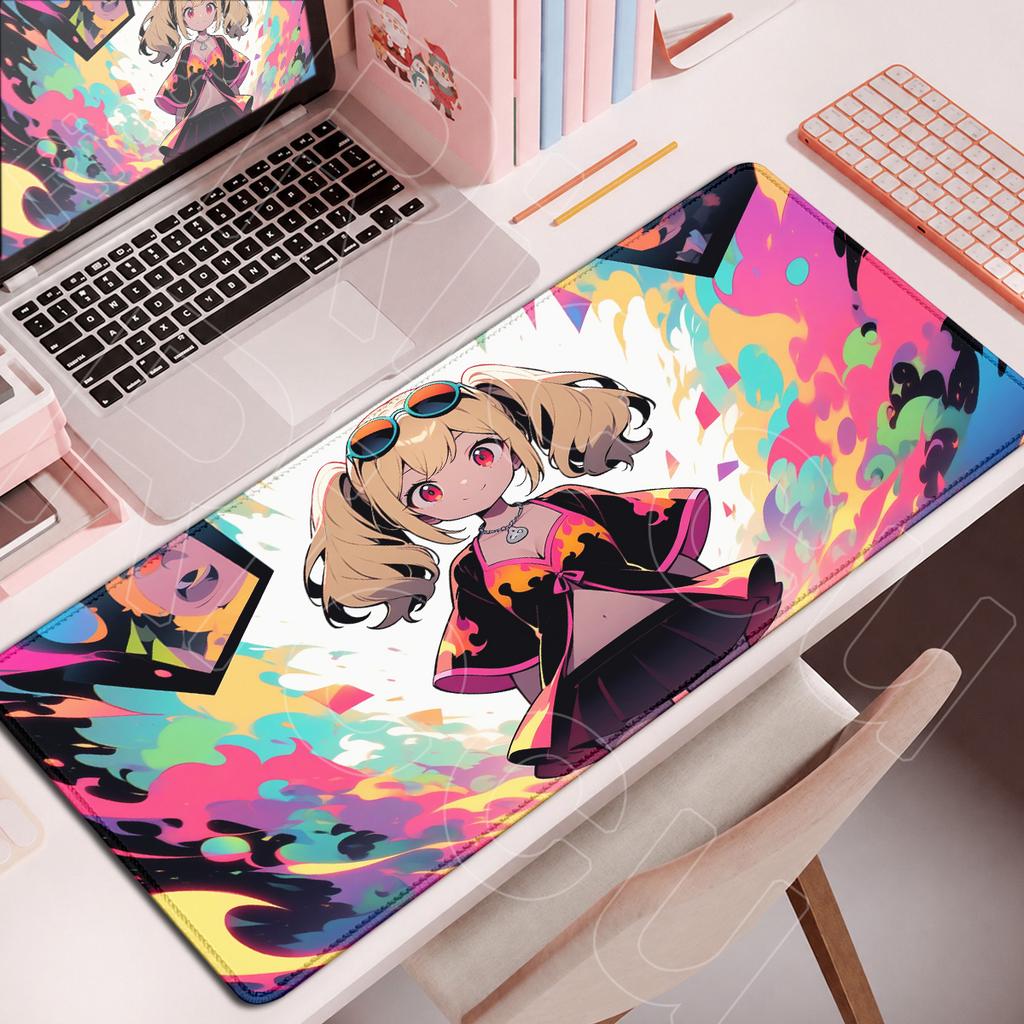 Kawaii Anime Mädchen Schreibtischteppich PC Gummi Zubehör Burnice Weiß Verriegelungskante Mauspads Heißes Spiel Zenless Zone Zero Tastaturmatte