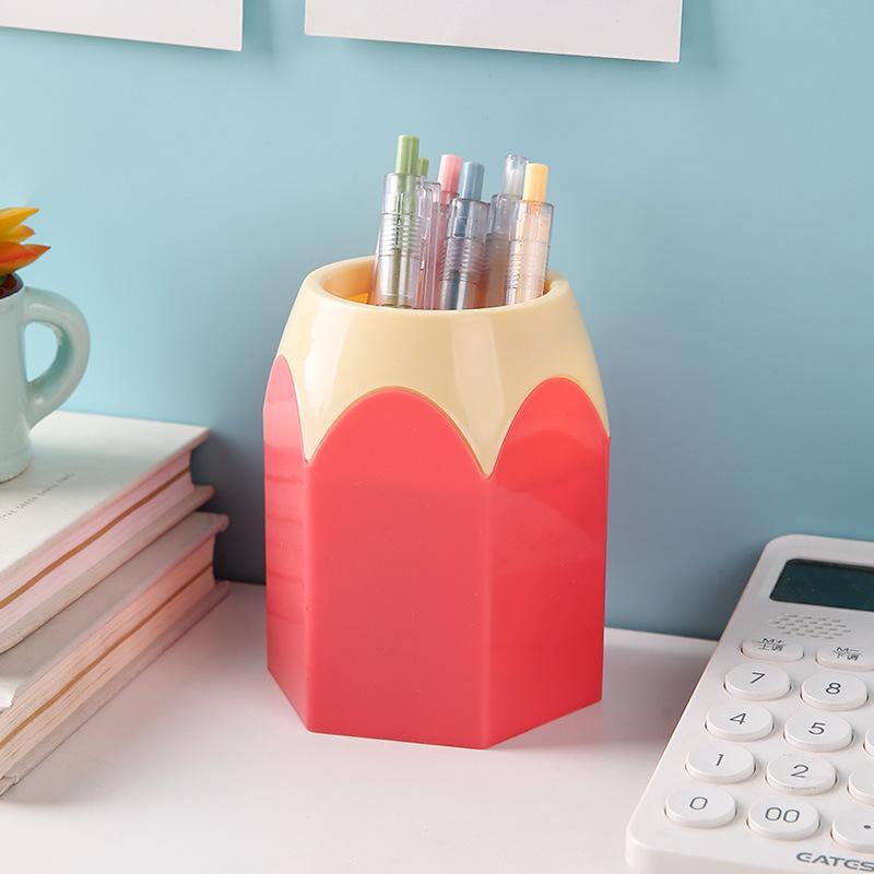 Large-capacity Colored Pencil Holder with Interchangeable Heads for Office and Study Use. A Multi-functional Plastic Pen Holder for Desk Storage.