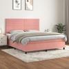 3143096 vidaXL Divan Bed with Mattress Pink 160x200 Cm Velvet