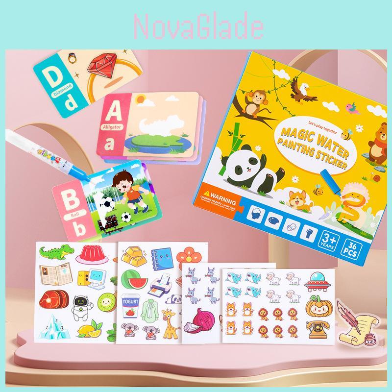Childrens Water Magic Puzzle Book With Reusable Stickers For Early Education And Focus Development