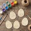40Pcs Easter Wooden Egg Ornaments, Assorted Blank Wood Slices with Ropes, DIY Crafts Pendant for Spring Home Holiday Party Decor