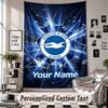 Custom Tapestry Wall Hanging, Brighton & Hove Albion Football Personalized Name Text Home Wall Decor