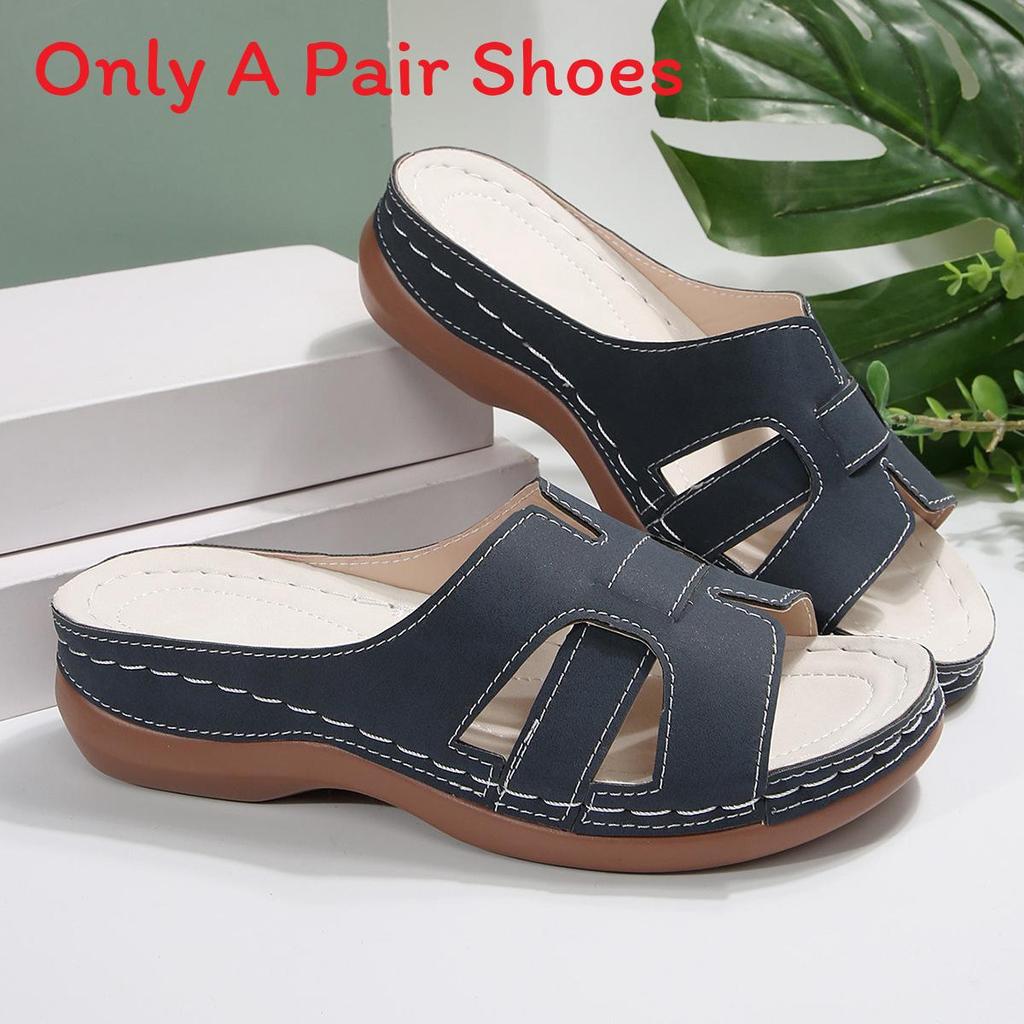 Wish Summer Womens Open Toe Slip On Sandals With Thick Sole For Beach And Casual Wear