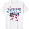 America Needs Jesus Christian USA Flag Coquette 4th Of July T-Shirt Unisex T-Shirt