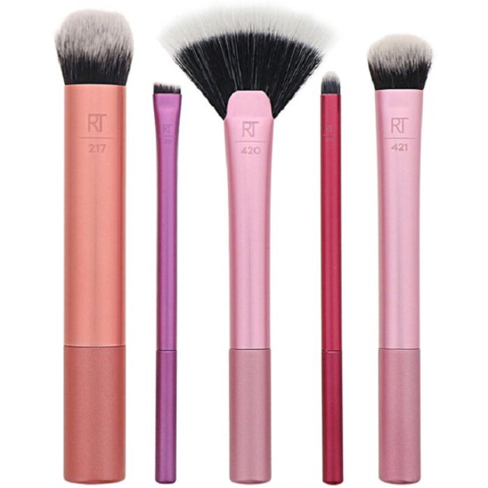Makyaj Fırçası Seti - REAL TECHNIQUES - Artist Essentials - 5 Parça - Çok Renkli - Pembe