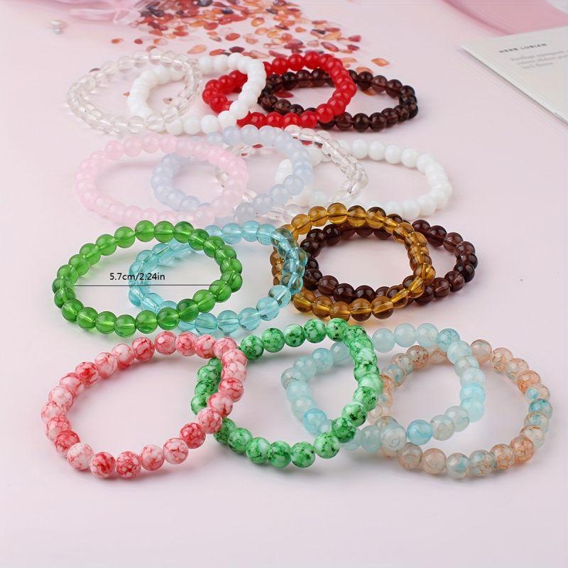 5-teiliges Set 6-teiliges Set 10-teiliges Set zufällige Farbe Naturkristallperlenarmband Herren- und Damen- elastisches Armband