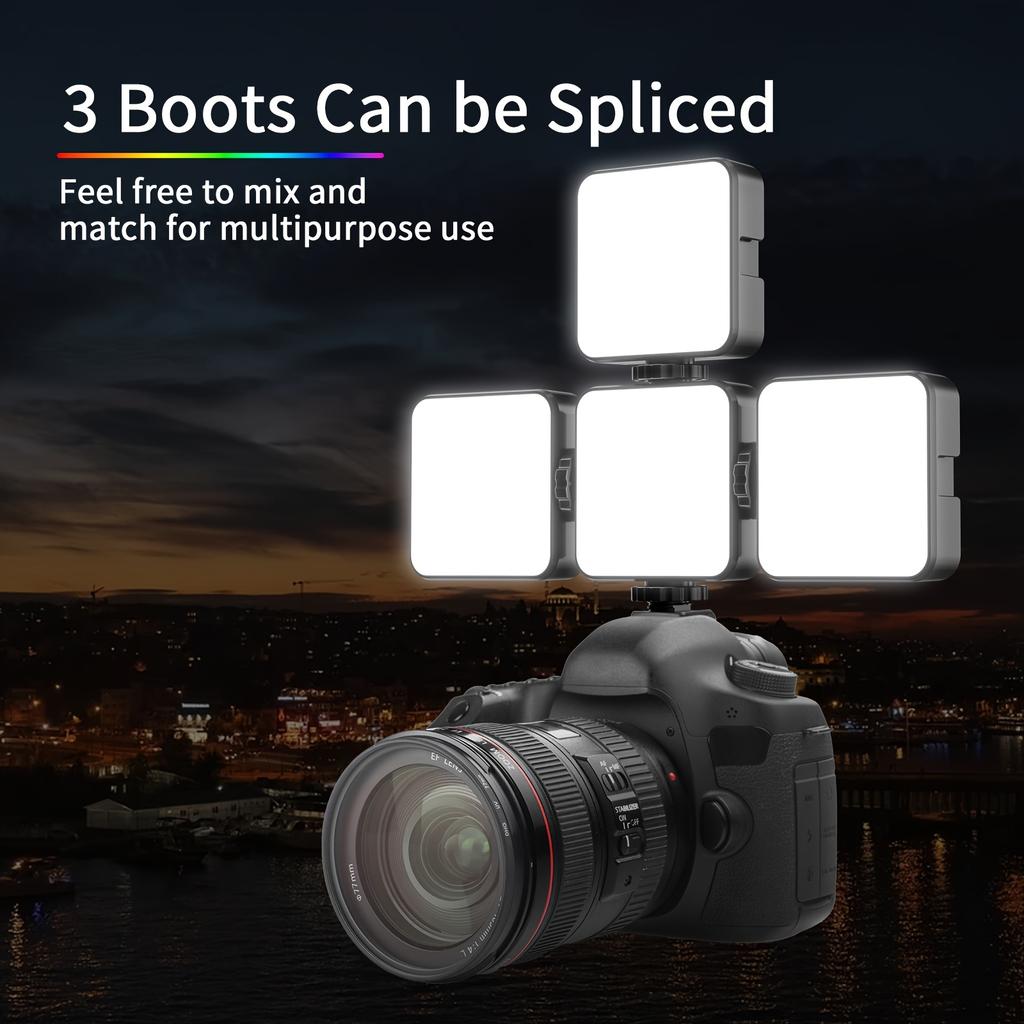 Outdoor Portable Cell Phone Selfie Photography Fill Lighting Mini RGB Video Lights Photography Lighting Selfie Light Triple Colo