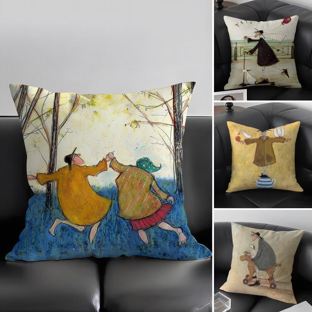 Monika Chen Unisex Sam Toft Art Cushion Cover Pillowcase Ultra Soft Skin Friendly Fabric Cloud Like Comfort & Concealed Zipper