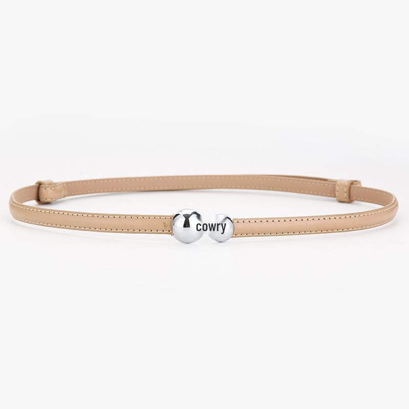 Women's Genuine Leather Adjustable Thin Belt for Suits and Skirts