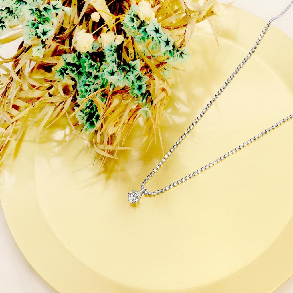 Single Diamond Necklace with Teddy Bear [Sears] 0.1ct Vp-hi01ct-cb-tdt-01-b