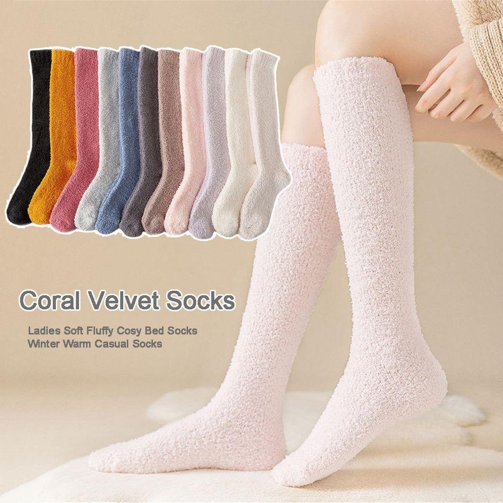 

Модные рождественские подарки, дышащие толстые и мягкие носки для сна, пушистые, уютные, коралловые, бархатные носки