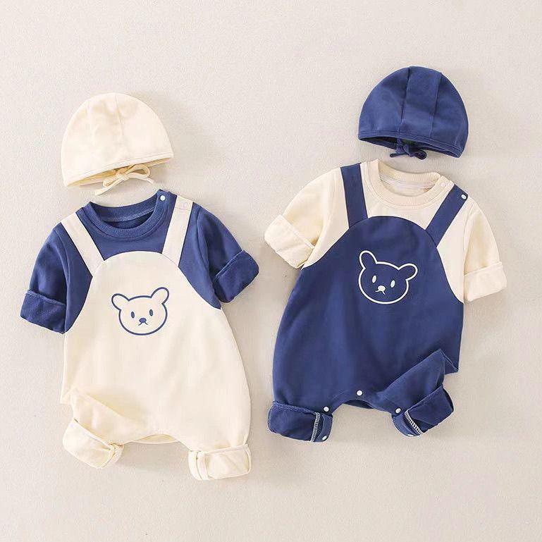 Super Söt Långärmad Baby Overall för Pojkar och Flickor - Idealisk för Vår och Höst, Perfekt för Utomhuslek!