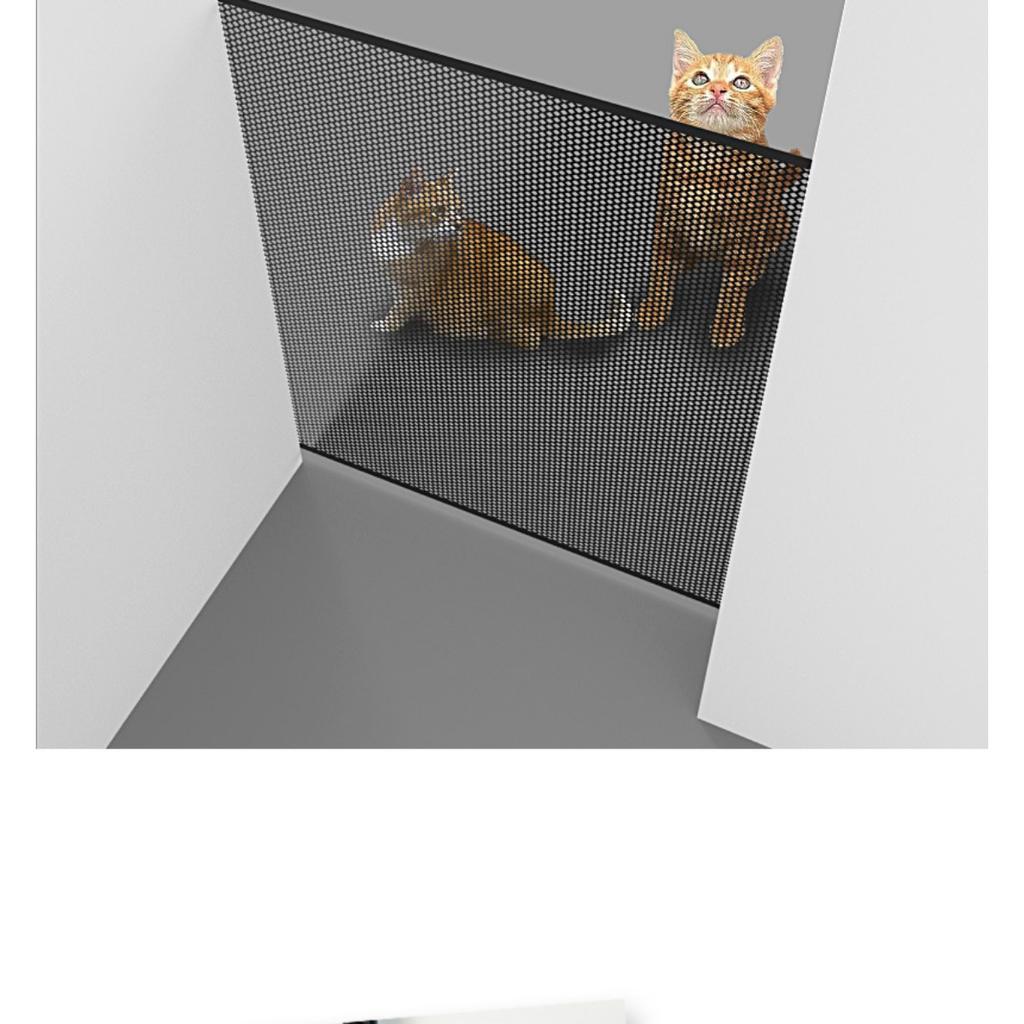 Automatic Retractable Pet Fence, Dog and Cat Fence, Indoor Staircase and Aisle Isolation Net, No Drilling Safety Net Fence