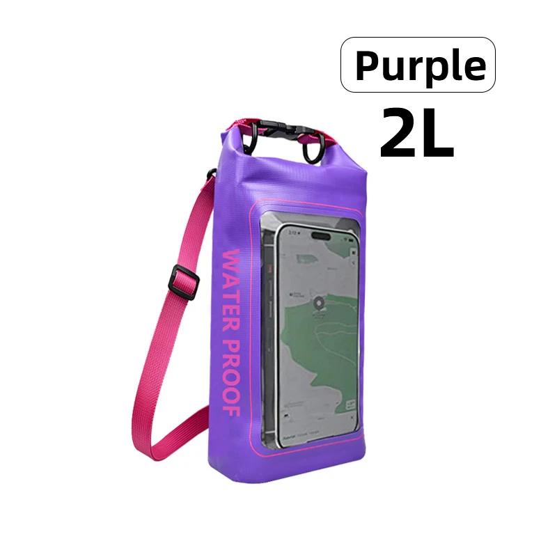 2L/5L Dry Bag Touch Screen Swimming Waterproof PVC Bag Rafting Floating Shoulder Outdoor Sports Bags Surfboard Kayak Storage Bag