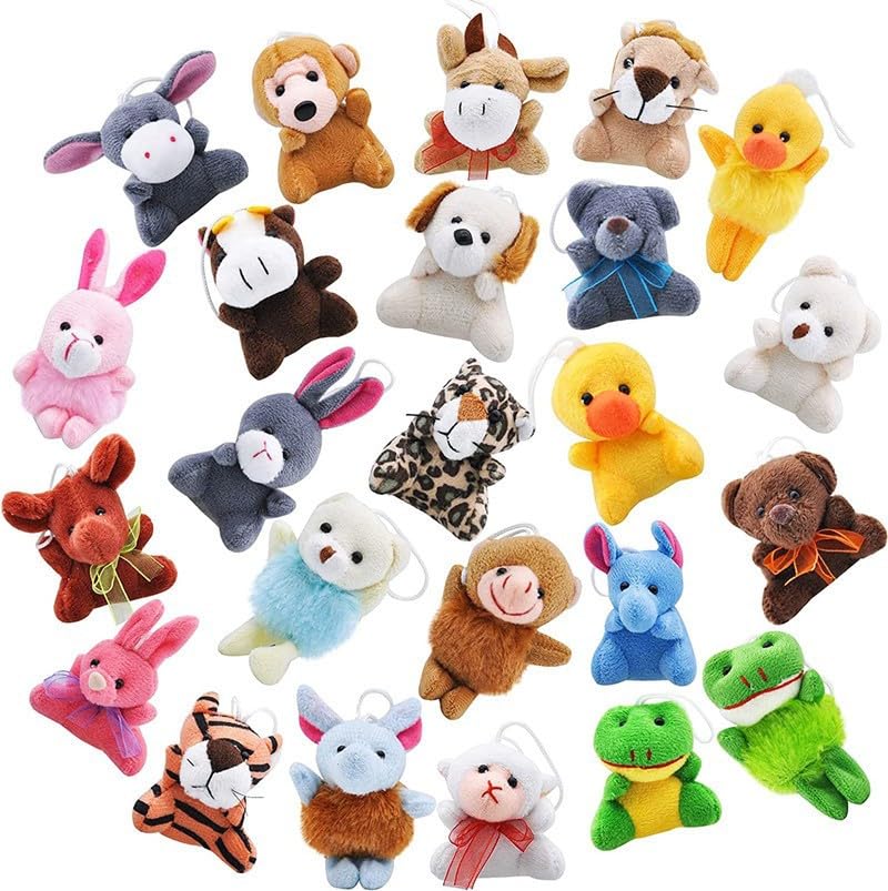 Mamota Animal Plush Toys, Mini Toys, Animal Keychains, 24-Piece Set, Gift for Kids, Birthday Presents, Prizes, Cute Party Items