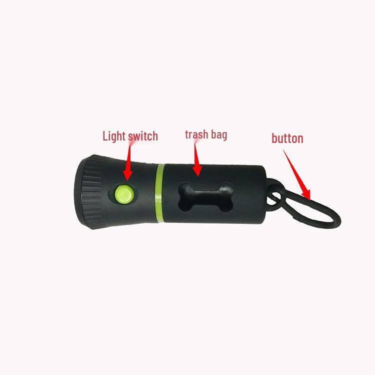 Pet Waste Bag Dispenser with High-Intensity Flashlight for Dog Walking