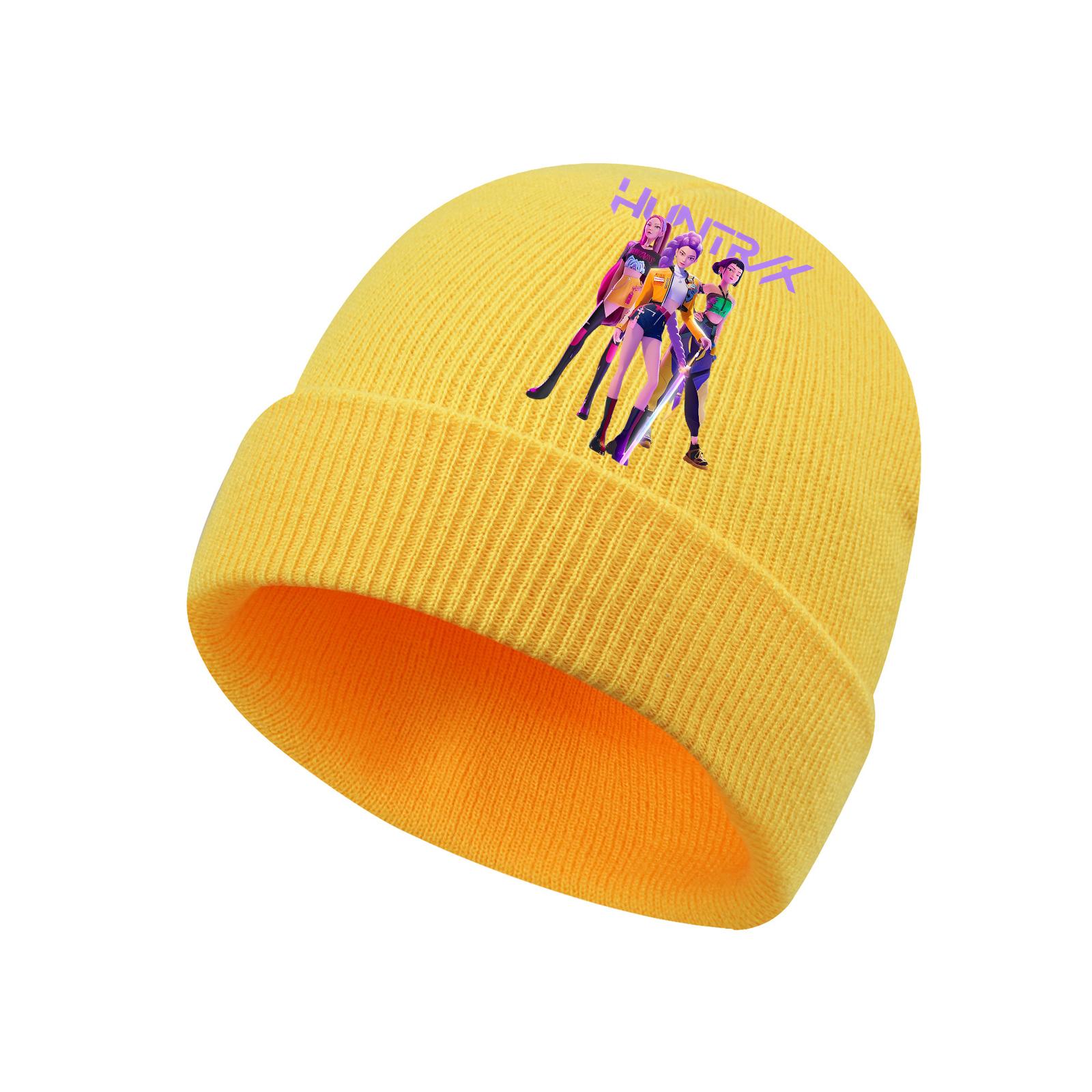 

Children s Fashionable, Comfortable, Warm Printed Knitted Hat One Size жёлтый